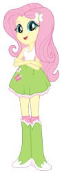 Size: 380x1054 | Tagged: safe, artist:cwt10101, fluttershy, human, equestria girls, g4, clothes, cute, cutie mark on clothes, eyeshadow, female, fluttershy's skirt, makeup, pink eyeshadow, shyabetes, simple background, skirt, solo, transparent background