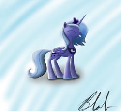 Size: 1024x937 | Tagged: safe, artist:blablashmo, princess luna, alicorn, g4, concave belly, female, horn, signature, slender, solo, thin