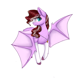 Size: 1000x1000 | Tagged: safe, artist:strawberry-heartrose, oc, oc:sugarcoat swirl, bat pony, pony, female, mare, simple background, solo, transparent background