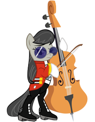 Size: 2500x3200 | Tagged: safe, artist:epicheavytf2, artist:pyrogaming, edit, vector edit, octavia melody, earth pony, pony, g4, alternate universe, bipedal, bolt, boots, bow (instrument), cello, cello bow, clothes, doctor eggman, female, glasses, gloves, jacket, mare, musical instrument, object, pants, shoes, simple background, solo, sonic the hedgehog, sonic the hedgehog (series), transparent background, vector