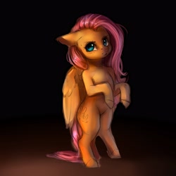 Size: 4000x4000 | Tagged: safe, artist:miokomata, fluttershy, pegasus, pony, g4, bipedal, cute, female, floppy ears, freckles, freckleshy, mare, shyabetes, solo