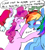 Size: 1843x2048 | Tagged: safe, artist:crasysam0, pinkie pie, rainbow dash, earth pony, pegasus, pony, g4, antlers, blushing, christmas, dialogue, eyes closed, fake antlers, female, hat, holiday, lesbian, mare, one eye closed, santa hat, ship:pinkiedash, shipping