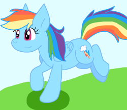 Size: 954x821 | Tagged: safe, artist:cmara, rainbow dash, pegasus, pony, g4, female, outdoors, solo