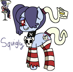 Size: 1893x1871 | Tagged: safe, artist:cheesecakeyay, pony, skeleton pony, bone, crossover, ponified, skeleton, skullgirls, squigly