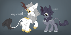 Size: 1809x899 | Tagged: dead source, safe, artist:hioshiru, oc, oc only, oc:kate, oc:kej, kirin, pony, g4, my little pony: friendship is magic, sounds of silence, black and yellow, chest fluff, cloven hooves, digital art, duo, duo male and female, ear fluff, female, height difference, horn, k+k, kirin-ified, leg fluff, leonine tail, male, oc x oc, open mouth, shipping, slender, species swap, stallion, straight, tail, thin, unshorn fetlocks