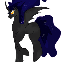 Size: 1280x1280 | Tagged: artist needed, source needed, safe, pony of shadows, alicorn, bat pony, bat pony alicorn, pony, unicorn, g4, bat wings, ethereal mane, ethereal tail, female, horn, mare, s4 pony of shadows, solo, starry mane, starry tail, tail, wings