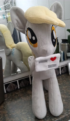 Size: 2793x4796 | Tagged: safe, artist:natyhandmadeboutique, derpy hooves, pegasus, pony, g4, female, indoors, irl, mail, mare, photo, plushie