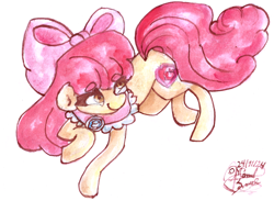 Size: 8436x6168 | Tagged: safe, artist:mannybcadavera, apple bloom, earth pony, pony, g4, absurd file size, absurd resolution, clothes, eyebrows, eyebrows visible through hair, female, goldie delicious' shawl, mare, older, older apple bloom, shawl, signature, simple background, smiling, solo, traditional art, watercolor painting, white background