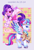 Size: 1984x2880 | Tagged: safe, artist:zackchibi, pipp petals, zipp storm, bat pony, pegasus, pony, undead, vampire, vampony, g5, bat ponified, clothes, cosplay, costume, duo, duo female, fangs, female, goggles, goggles on head, high res, mare, passepartout, ponytober, ponytober 2024, race swap, royal sisters (g5), siblings, sisters, standing on two hooves, unshorn fetlocks