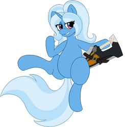 Size: 1837x1872 | Tagged: safe, artist:ligmire, derpibooru exclusive, trixie, pony, unicorn, g4, female, guilty gear, horn, mare, reference, simple background, solo, transparent background, weapon