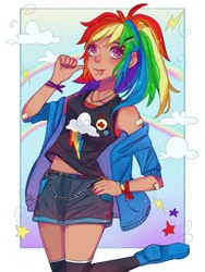 Size: 768x1024 | Tagged: safe, artist:rricecake_, rainbow dash, human, humanized