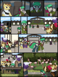 Size: 1750x2333 | Tagged: safe, artist:99999999000, oc, oc only, oc:firearm king, oc:li anna, oc:mar baolin, oc:zhang cathy, bird, earth pony, flamingo, pegasus, unicorn, comic:affection, car, comic, female, glasses, horn, taipei, taiwan, van, zoo