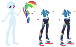 Size: 884x549 | Tagged: safe, artist:selenaede, rainbow dash, human, equestria girls, g4, base, simple background, white background