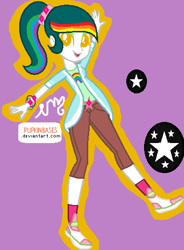 Size: 392x533 | Tagged: safe, artist:izzysingz, artist:pupkinbases, oc, oc only, human, equestria girls, g4, purple background, simple background