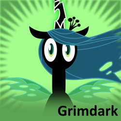 Size: 1024x1024 | Tagged: safe, queen chrysalis, changeling, changeling queen, derpibooru, g4, bust, female, flowing mane, implied grimdark, meta, meta:grimdark, official spoiler image, solo, spoilered image joke