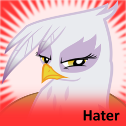 Size: 1024x1024 | Tagged: safe, gilda, griffon, derpibooru, g4, discussion in the comments, female, gilda drama, hate art, meta, meta:hater, official spoiler image, solo, spoilered image joke