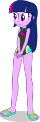 Size: 1281x3926 | Tagged: safe, alternate version, artist:dustinwatsongkx, edit, sci-twi, twilight sparkle, human, equestria girls, g4, my little pony equestria girls: better together, accessory swap, clothes, clothes swap, feet, female, fluttershy's one-piece swimsuit, fluttershy's swimsuit, one-piece swimsuit, sandals, simple background, solo, swimsuit, swimsuit edit, swimsuit swap, transparent background, vector, wetsuit