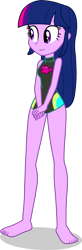 Size: 1281x3926 | Tagged: safe, alternate version, artist:dustinwatsongkx, edit, sci-twi, twilight sparkle, human, equestria girls, g4, my little pony equestria girls: better together, accessory swap, barefoot, clothes, clothes swap, feet, female, fluttershy's one-piece swimsuit, fluttershy's swimsuit, one-piece swimsuit, simple background, solo, swimsuit, swimsuit edit, swimsuit swap, transparent background, vector, wetsuit