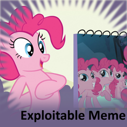 Size: 1024x1024 | Tagged: safe, pinkie pie, earth pony, pony, derpibooru, g4, exploitable meme, female, mare, meme, meta, official spoiler image, spoiler image, spoilered image joke