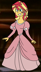 Size: 2500x4300 | Tagged: safe, artist:jadeharmony, sunset shimmer, human, equestria girls, g4, clothes, cute, dress, female, gown, grin, poofy shoulders, princess ariel, smiling, solo, the little mermaid