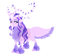 Size: 5100x4700 | Tagged: safe, artist:gigason, oc, oc:polar vortex, hybrid, absurd resolution, female, magical lesbian spawn, offspring, parent:bori the reindeer, parent:starlight glimmer, reindeer pony, simple background, solo, transparent background