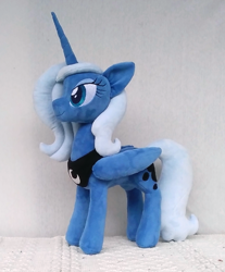 Size: 1047x1263 | Tagged: safe, artist:azdaracylius, princess luna, alicorn, pony, g4, female, folded wings, irl, mare, missing accessory, peytral, photo, plushie, s1 luna, solo, wings