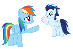 Size: 1280x868 | Tagged: safe, artist:soarindasher10, rainbow dash, soarin', pegasus, pony, female, male, mare, ship:soarindash, shipping, simple background, stallion, straight, transparent background