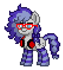 Size: 212x236 | Tagged: safe, oc, oc only, earth pony, pony, pony town, clothes, digital art, glasses, os: cunnabyte, pixel art, socks, striped socks, ос:cunnabyte