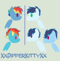 Size: 492x502 | Tagged: safe, artist:xxdipperkittyxx, rainbow dash, soarin', oc, oc:cloudy charge, oc:thunder bolt, oc:thunder spark, pegasus, pony, g4, 2017, female, male, mare, offspring, parent:rainbow dash, parent:soarin', parents:soarindash, ship:soarindash, shipping, siblings, stallion, straight, twins