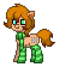 Size: 203x224 | Tagged: safe, oc, oc:rusty gears, pony, pony town, clothes, digital art, heterochromia, pixel art, scarf, socks, striped scarf, striped socks