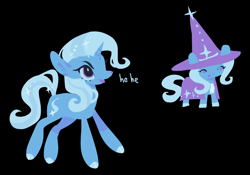 Size: 1174x824 | Tagged: safe, artist:squilko, trixie, pony, unicorn, g4, black background, cape, clothes, hat, horn, simple background, solo, trixie's cape, trixie's hat