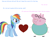 Size: 1691x1324 | Tagged: artist needed, safe, rainbow dash, pegasus, pig, pony, g4, comic sans, crack shipping, crossover, crossover shipping, daddy pig, dialogue, downvote bait, facial hair, female, floating heart, glasses, heart, infidelity, interspecies, male, mare, nauseous, not salmon, op is a duck, op is trying to start shit, peppa pig, shipping, simple background, straight, trolling, wat, white background