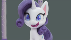 Size: 4096x2304 | Tagged: safe, screencap, rarity, pony, unicorn, g4, g4.5, my little pony: stop motion short, cute, horn, smiling