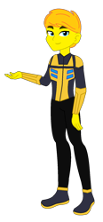 Size: 770x1658 | Tagged: safe, artist:robertsonskywa1, equestria girls, g4, b-127, bumblebee (transformers), clothes, equestria girls-ified, male, photo, simple background, solo, solo male, transformers, transformers one, transparent background