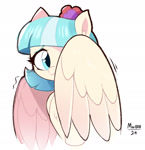 Size: 1213x1254 | Tagged: safe, artist:mar0x8, coco pommel, pegasus, pony, g4, cocobetes, cute, female, mare, pegasus coco pommel, race swap, shy