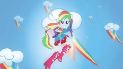 Size: 1280x716 | Tagged: safe, rainbow dash, human, equestria girls, g4, element of loyalty, female, loyalty, ponied up, solo