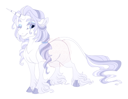 Size: 5000x3900 | Tagged: safe, artist:gigason, oc, oc:winter coat, pony, unicorn, absurd resolution, cloven hooves, female, horn, magical lesbian spawn, mare, offspring, one eye closed, parent:princess platinum, parent:rarity, simple background, solo, transparent background, unshorn fetlocks