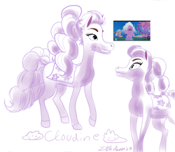 Size: 827x720 | Tagged: safe, artist:searaideryeee, oc, oc only, oc:cloudine, horse, 2024, female, game screencap, grin, mare, roblox, saddle, screencap reference, signature, smiling, solo, tack, tail, wild manes, wild manes oc, wild manes on roblox