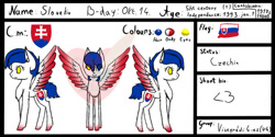 Size: 750x375 | Tagged: safe, artist:creampaint12, pony, nation ponies, ponified, reference sheet, slovakia, solo