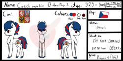 Size: 750x375 | Tagged: safe, artist:creampaint12, pony, czech republic, czechia, nation ponies, ponified, reference sheet, solo