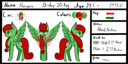 Size: 750x375 | Tagged: safe, artist:creampaint12, pony, hungary, nation ponies, ponified, reference sheet, solo