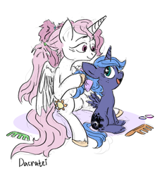 Size: 1034x1138 | Tagged: safe, artist:dacratei, princess celestia, princess luna, alicorn, sketch