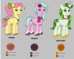 Size: 3000x2400 | Tagged: safe, dahlia, leaf pony, posey bloom, g5, my little pony: tell your tale, reference sheet