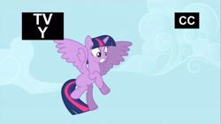 Size: 1280x720 | Tagged: safe, screencap, twilight sparkle, alicorn, g4, my little pony: friendship is magic, princess twilight sparkle (episode), closed captioning, female, tv rating, tv-y, twilight sparkle (alicorn)