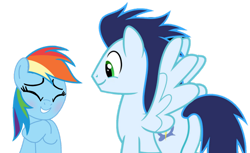 Size: 1280x784 | Tagged: safe, artist:soarindasher10, rainbow dash, soarin', pegasus, pony, g4, blushing, butt, duo, duo male and female, eyes closed, female, male, mare, plot, ship:soarindash, shipping, simple background, soarass, stallion, straight, transparent background