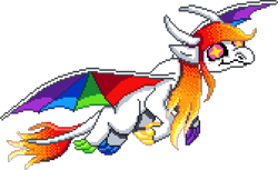 Size: 1008x618 | Tagged: safe, artist:lilou41, oc, oc only, oc:nova (lilou41), dragon, digital art, dragoness, dragonified, female, looking at you, manepxls, pixel art, pxls.space, simple background, smiling, solo, species swap, spread wings, transparent background, wings