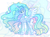 Size: 4124x3012 | Tagged: safe, artist:anno酱w, oc, oc only, alicorn, pony, adoptable, adopted offspring, base used, blue eyelashes, blue pupils, body markings, cloud, colored eyelashes, colored horn, colored pupils, colored wings, concave belly, cyan eyes, eyeshadow, female, gradient mane, gradient tail, gradient wings, hoof shoes, horn, long horn, magical lesbian spawn, makeup, mare, multicolored hair, obtrusive watermark, offspring, outline, parent:princess celestia, parent:rainbow dash, parents:dashlestia, rainbow hair, slender, solo, spread wings, standing, tail, tall, thin, watermark, wings, zoom layer