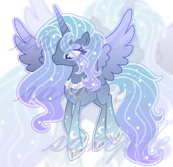 Size: 2088x2014 | Tagged: safe, artist:anno酱w, oc, oc only, unnamed oc, alicorn, pony, adoptable, adopted offspring, base used, blue eyes, colored wings, ethereal mane, eye clipping through hair, eyelashes, eyeshadow, female, flying, gradient eyeshadow, gradient horn, gradient legs, gradient mane, gradient tail, gradient wings, hoof shoes, horn, jewelry, leg markings, lidded eyes, looking down, magical lesbian spawn, makeup, mare, necklace, obtrusive watermark, offspring, outline, parent:princess luna, parent:trixie, parents:luxie, peytral, princess, solo, sparkles, sparkly legs, sparkly mane, sparkly tail, spread wings, starry mane, tail, watermark, wings, zoom layer