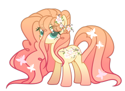 Size: 3436x2508 | Tagged: safe, artist:anno酱w, oc, oc only, oc:pear blossom, butterfly, earth pony, pony, g4, adoptable, base used, blank flank, freckles, hair over one eye, long hair, long mane, magical lesbian spawn, offspring, parent:fluttershy, parent:pear butter, pear tree, simple background, solo, transparent background, tree