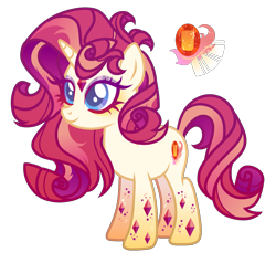 Size: 2409x2289 | Tagged: safe, artist:anno酱w, oc, oc only, pony, unicorn, adoptable, base used, cutie mark, eyelashes, eyeshadow, gem, gemstones, horn, magical lesbian spawn, makeup, offspring, parent:rarity, parent:sunset shimmer, parents:sunsarity, reference sheet, simple background, smiling, solo, transparent background